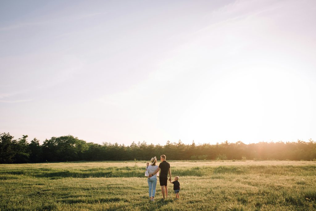 Family photo in the field