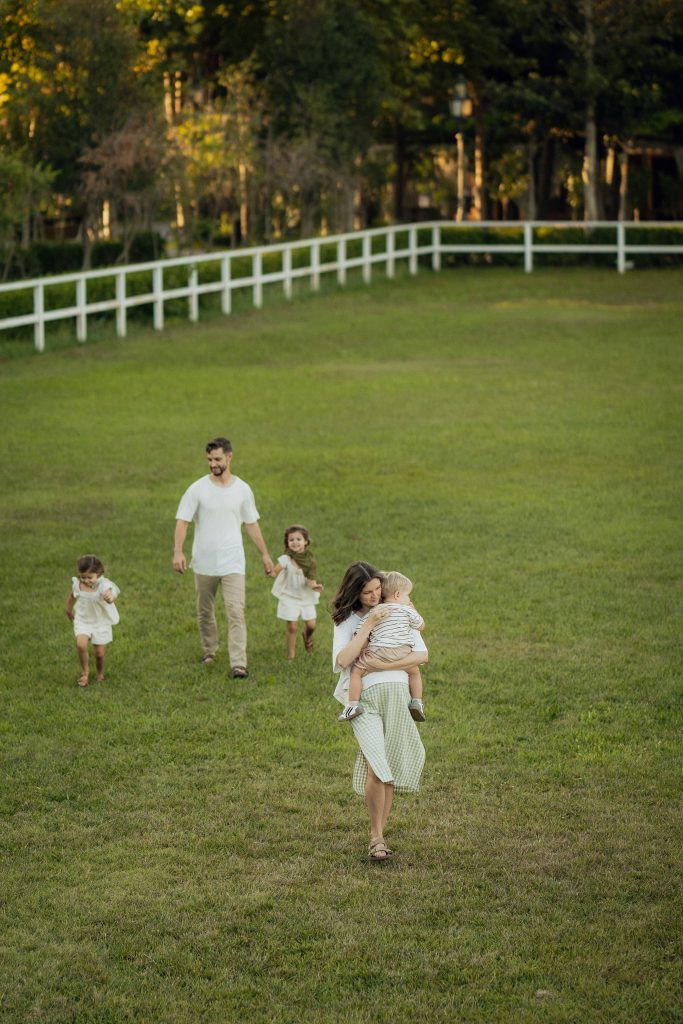 Family picture in field